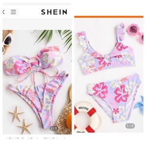 Mom & daughter matching floral swimsuits